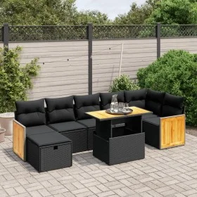 Set de sofás de jardín 8 piezas y cojines ratán sintético negro de , Conjuntos de jardín - Ref: Foro24-3276254, Precio: 545,0...