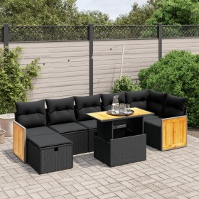 Set de sofás de jardín 8 piezas y cojines ratán sintético negro de , Conjuntos de jardín - Ref: Foro24-3276254, Precio: 532,9...