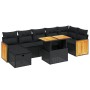 Set de sofás de jardín 8 piezas y cojines ratán sintético negro de , Conjuntos de jardín - Ref: Foro24-3276254, Precio: 532,9...