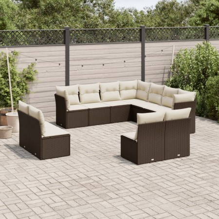 Set de sofás de jardín 11 pzas cojines ratán sintético marrón de , Conjuntos de jardín - Ref: Foro24-3249662, Precio: 667,76 ...