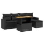 Set de sofás de jardín 6 piezas y cojines ratán sintético negro de , Conjuntos de jardín - Ref: Foro24-3271286, Precio: 387,2...