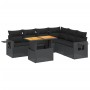 Set de comedor de jardín 7 pzas y cojines ratán sintético negro de , Conjuntos de jardín - Ref: Foro24-3271769, Precio: 491,9...