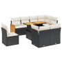 Set de sofás de jardín 8 piezas y cojines ratán sintético negro de , Conjuntos de jardín - Ref: Foro24-3274052, Precio: 567,3...
