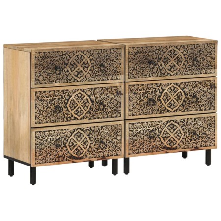 Aparador 2 piezas madera maciza de mango 60x33x75 cm de , Aparadores - Ref: Foro24-3206305, Precio: 354,38 €, Descuento: %