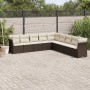 Set de sofás de jardín 9 pzas y cojines ratán sintético marrón de , Conjuntos de jardín - Ref: Foro24-3249622, Precio: 593,44...