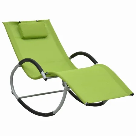 Tumbona con almohada textileno verde de vidaXL, Tumbonas - Ref: Foro24-47791, Precio: 93,58 €, Descuento: %