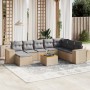 Set de sofás de jardín 9 pzas con cojines ratán sintético beige de , Conjuntos de jardín - Ref: Foro24-3257914, Precio: 572,1...