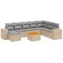 Set de sofás de jardín 9 pzas con cojines ratán sintético beige de , Conjuntos de jardín - Ref: Foro24-3257914, Precio: 572,1...