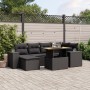 Set de comedor de jardín 7 pzas y cojines ratán sintético negro de , Conjuntos de jardín - Ref: Foro24-3272735, Precio: 505,2...