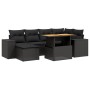 Set de comedor de jardín 7 pzas y cojines ratán sintético negro de , Conjuntos de jardín - Ref: Foro24-3272735, Precio: 505,2...