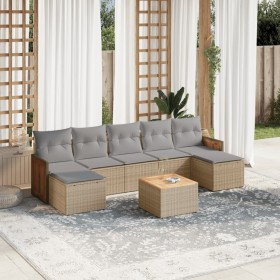 Juego de sofás de jardín con cojines beige 8 pzas ratán PE de , Conjuntos de jardín - Ref: Foro24-3227921, Precio: 423,80 €, ...