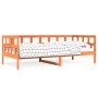 Sofá cama de madera maciza de pino marrón cera 90x190 cm de , Camas y somieres - Ref: Foro24-844410, Precio: 85,92 €, Descuen...