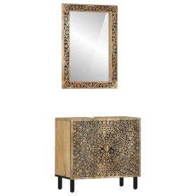 Conjunto de muebles de baño 2 piezas madera maciza de mango de , Muebles de baño - Ref: Foro24-3206313, Precio: 233,68 €, Des...