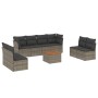 Set de muebles de jardín 9 pzas y cojines ratán sintético gris de , Conjuntos de jardín - Ref: Foro24-3255913, Precio: 483,32...