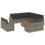 Set de sofás de jardín 12 pzas con cojines ratán sintético gris de , Conjuntos de jardín - Ref: Foro24-3256718, Precio: 844,7...