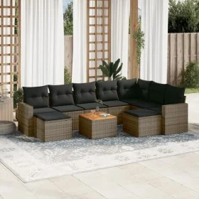 10-piece garden sofa set with gray synthetic rattan cushions by , Garden sets - Ref: Foro24-3256739, Price: 574,73 €, Discoun...