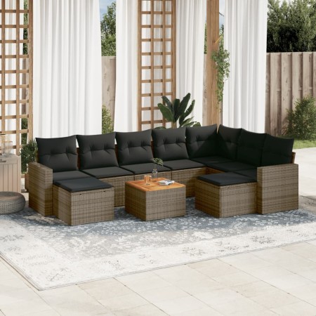 Set de sofás de jardín 10 pzas con cojines ratán sintético gris de , Conjuntos de jardín - Ref: Foro24-3256739, Precio: 582,6...