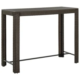 Mesa alta de jardín ratán sintético marrón 140,5x60,5x110,5 cm de vidaXL, Mesas de jardín - Ref: Foro24-45876, Precio: 93,57 ...