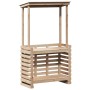 Mesa de bar de jardín con techo madera maciza 112,5x57x195,5 cm de , Mesas de jardín - Ref: Foro24-832534, Precio: 188,49 €, ...