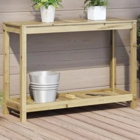 Mesa plantación con estante madera pino impregnada 108x35x75 cm de , Soportes para macetas - Ref: Foro24-832396, Precio: 84,7...