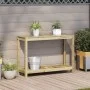 Mesa plantación con estante madera pino impregnada 108x35x75 cm de , Soportes para macetas - Ref: Foro24-832396, Precio: 84,7...