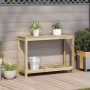 Mesa plantación con estante madera pino impregnada 108x35x75 cm de , Soportes para macetas - Ref: Foro24-832396, Precio: 88,8...