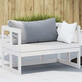 Banco sofá de jardín extensible madera maciza de pino blanco de , Bancos de jardín - Ref: Foro24-832611, Precio: 124,07 €, De...