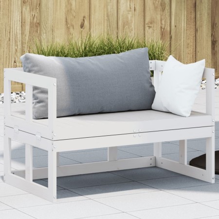 Banco sofá de jardín extensible madera maciza de pino blanco de , Bancos de jardín - Ref: Foro24-832611, Precio: 125,25 €, De...