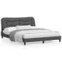 Estructura de cama con luces LED tela gris oscuro 160x200 cm de , Camas y somieres - Ref: Foro24-3213712, Precio: 265,14 €, D...