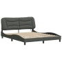 Estructura de cama con luces LED tela gris oscuro 160x200 cm de , Camas y somieres - Ref: Foro24-3213712, Precio: 265,14 €, D...