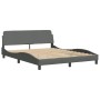 Estructura de cama con luces LED tela gris oscuro 160x200 cm de , Camas y somieres - Ref: Foro24-3213712, Precio: 265,14 €, D...
