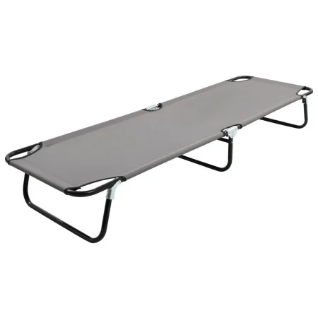 Tumbona plegable acero gris de vidaXL, Tumbonas - Ref: Foro24-47757, Precio: 74,16 €, Descuento: %