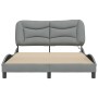 Estructura de cama con luces LED tela gris claro 140x200 cm de , Camas y somieres - Ref: Foro24-3213704, Precio: 236,54 €, De...