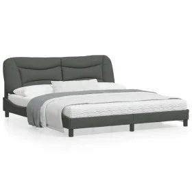 Bed frame with LED lights dark gray fabric 180x200 cm by , Beds and slatted bases - Ref: Foro24-3213719, Price: 270,30 €, Dis...