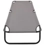 Tumbona plegable acero gris de vidaXL, Tumbonas - Ref: Foro24-47757, Precio: 74,16 €, Descuento: %