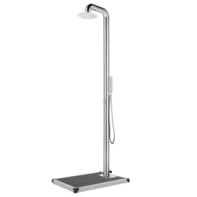 Ducha de jardín con base gris 230 cm acero inoxidable de , Accesorios para piscinas y spa - Ref: Foro24-3070784, Precio: 389,...