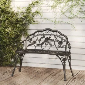 Banco de jardín de aluminio fundido negro 100 cm de , Bancos de jardín - Ref: Foro24-317740, Precio: 164,57 €, Descuento: %
