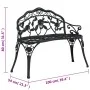 Banco de jardín de aluminio fundido negro 100 cm de , Bancos de jardín - Ref: Foro24-317740, Precio: 164,57 €, Descuento: %