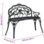 Banco de jardín de aluminio fundido negro 100 cm de , Bancos de jardín - Ref: Foro24-317740, Precio: 201,22 €, Descuento: %