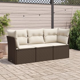 Set sofás de jardín 3 piezas y cojines ratán sintético marrón de , Conjuntos de jardín - Ref: Foro24-3249052, Precio: 219,14 ...