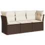 Set sofás de jardín 3 piezas y cojines ratán sintético marrón de , Conjuntos de jardín - Ref: Foro24-3249052, Precio: 219,14 ...