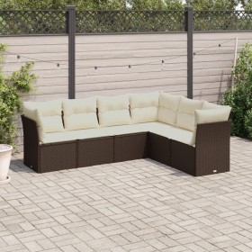 Set sofás de jardín 6 piezas y cojines ratán sintético marrón de , Conjuntos de jardín - Ref: Foro24-3249522, Precio: 398,88 ...