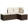 Set de sofás de jardín 4 pzas y cojines ratán sintético marrón de , Conjuntos de jardín - Ref: Foro24-3217483, Precio: 219,52...