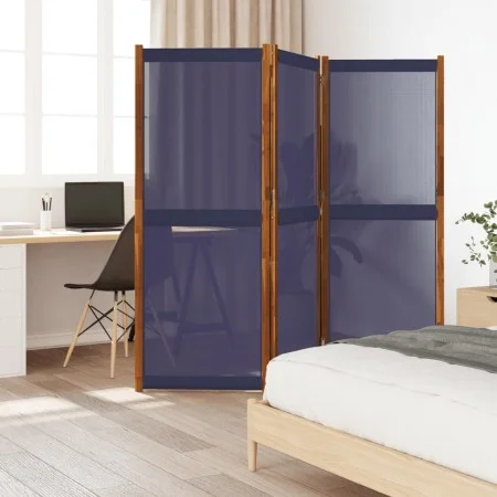 Biombo divisor de 3 paneles azul oscuro 210x180 cm de , Divisores de ambientes - Ref: Foro24-4003359, Precio: 98,97 €, Descue...
