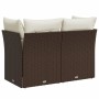 Sofá de jardín con cojines 2 plazas ratán sintético marrón de , Sofás de exterior - Ref: Foro24-366217, Precio: 171,36 €, Des...