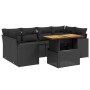 Set de comedor de jardín 7 pzas y cojines ratán sintético negro de , Conjuntos de jardín - Ref: Foro24-3271209, Precio: 489,8...
