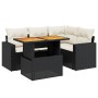 Set de muebles de jardín 5 pzas y cojines ratán sintético negro de , Conjuntos de jardín - Ref: Foro24-3271294, Precio: 349,4...