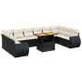 Set de sofás de jardín 11 pzas y cojines ratán sintético negro de , Conjuntos de jardín - Ref: Foro24-3272365, Precio: 703,23...