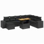 Set de sofás de jardín 8 piezas y cojines ratán sintético negro de , Conjuntos de jardín - Ref: Foro24-3275960, Precio: 638,4...