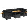 Set de sofás de jardín 8 piezas y cojines ratán sintético negro de , Conjuntos de jardín - Ref: Foro24-3276149, Precio: 547,0...